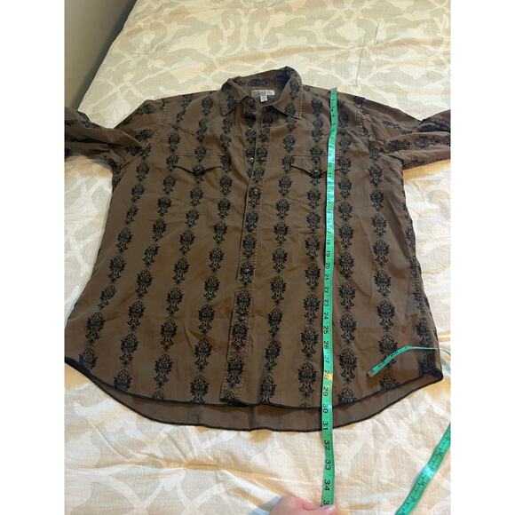 Vintage Ryan Michael brown western pearl snap button up men’s X-Large - Picture 7 of 9